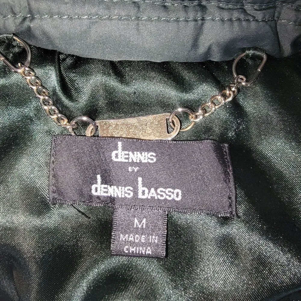 Dennis Basso Water Resistant Quilted Moto Vest Size Medium